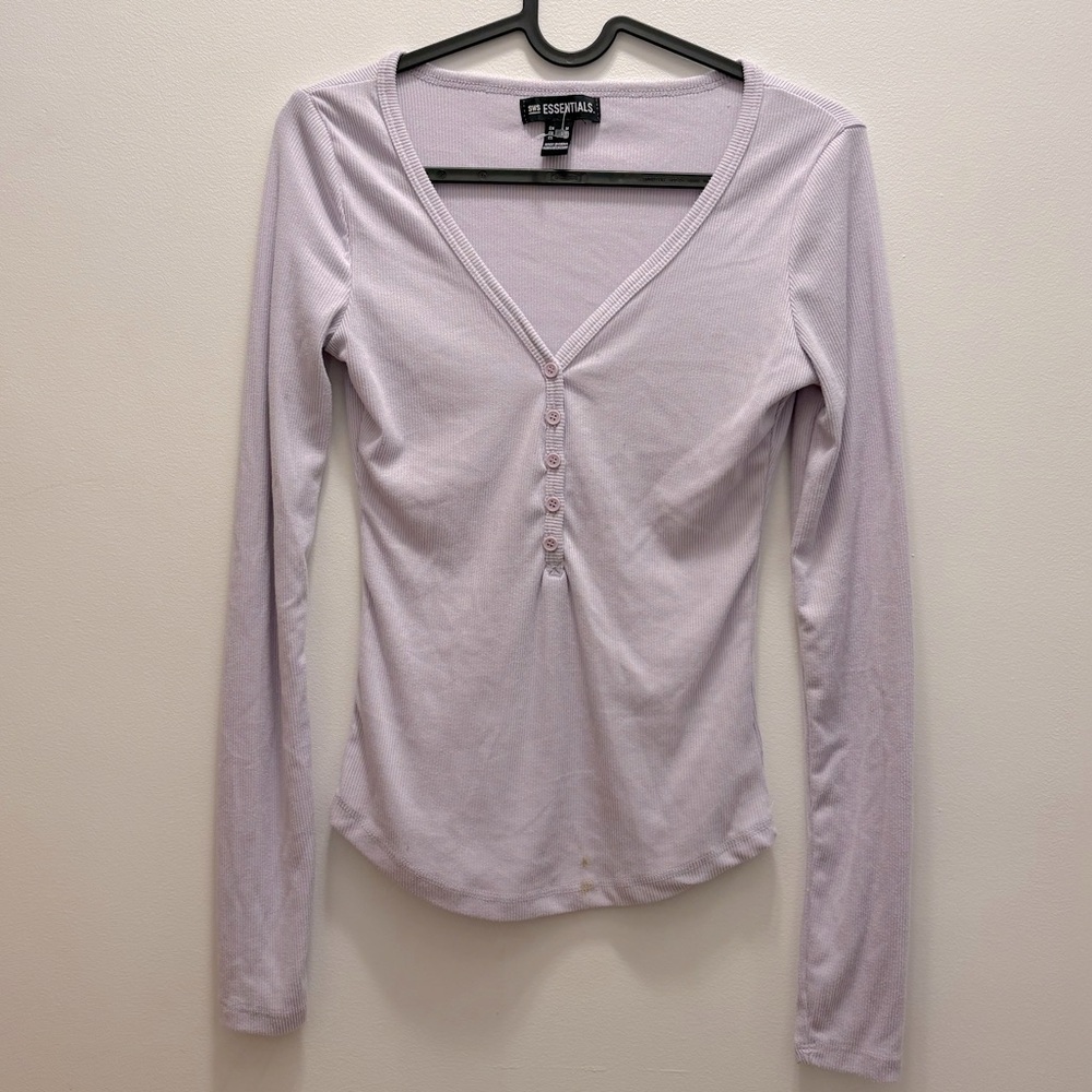 SWS Essentials Women's Light Purple V-Neck Long Sleeve
